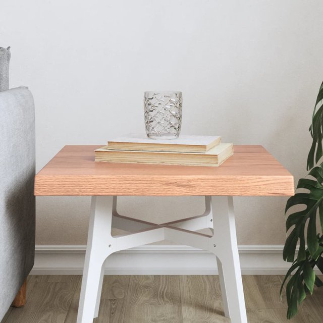 vidaXL Table Top Light Brown 40x40x(2-4) cm Treated Solid Wood Live Edge