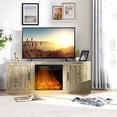 thumbnail image 3 of Costway Meuble Télé avec Foyer de 58 Pouces Console de Divertissement avec Foyer Électrique de 18 Pouces Naturel, 3 of 10