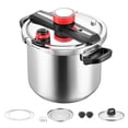 thumbnail image 1 of KFFKFF Pressure Cooker, 12Qt Pressure Cooker Stainless Steel, Pressures Canner with Steaming Rack, Tempered Glass Lid, 1 of 9