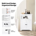 thumbnail image 4 of VEVOR Armoire de Rangement d'Angle 32 Pouces avec 2 Portes en Bois et Tablettes Ajustables Blanc, 4 of 9
