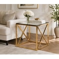 thumbnail image 4 of TABLE DE BOUT K-LIVING PALMA AVEC PLATEAU EN VERRE TRANSPARENT ET BASE EN ACIER INOXYDABLE POLI OR, 4 of 6