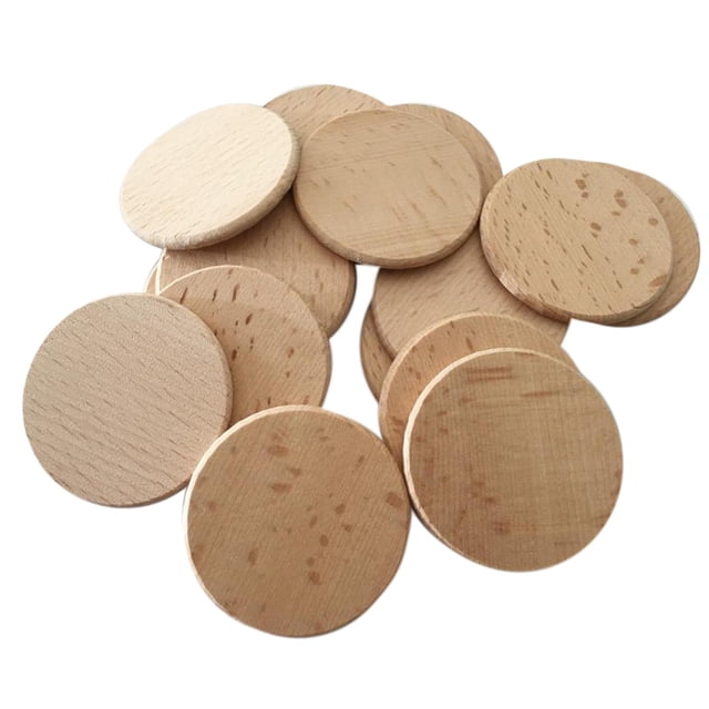GUOOL 20 Pcs Tranches de Bois Non Finies Disque Rond Cercle Pièces Découpes Éclats 3 cm