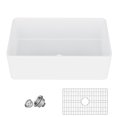 thumbnail image 1 of 30/33/36 Inch Farmhouse Sink, White Kitchen Sink, Single Bowl, with Accessories 2 Types, for Kitchen, Bottom Grid and Strainer Drain, 1 of 7