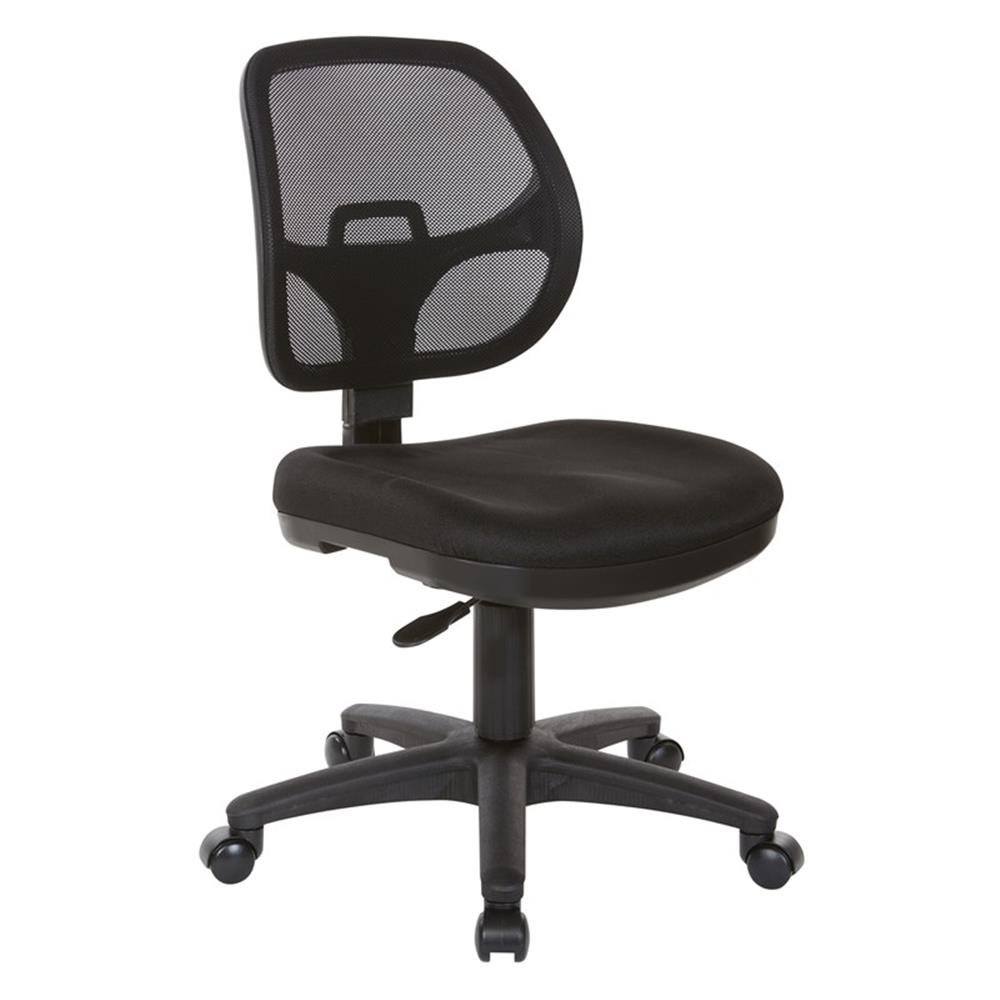 Mesh Screen Back Task Office Chair in Black Fabric