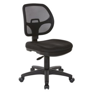 Tâche Mesh Screen Back Office Chaise en tissu noir