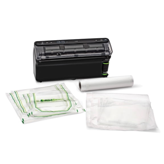 Scelleuse d’emballage FoodSaver Elite Liquid+ avec sacs et rouleau, tout-en-un