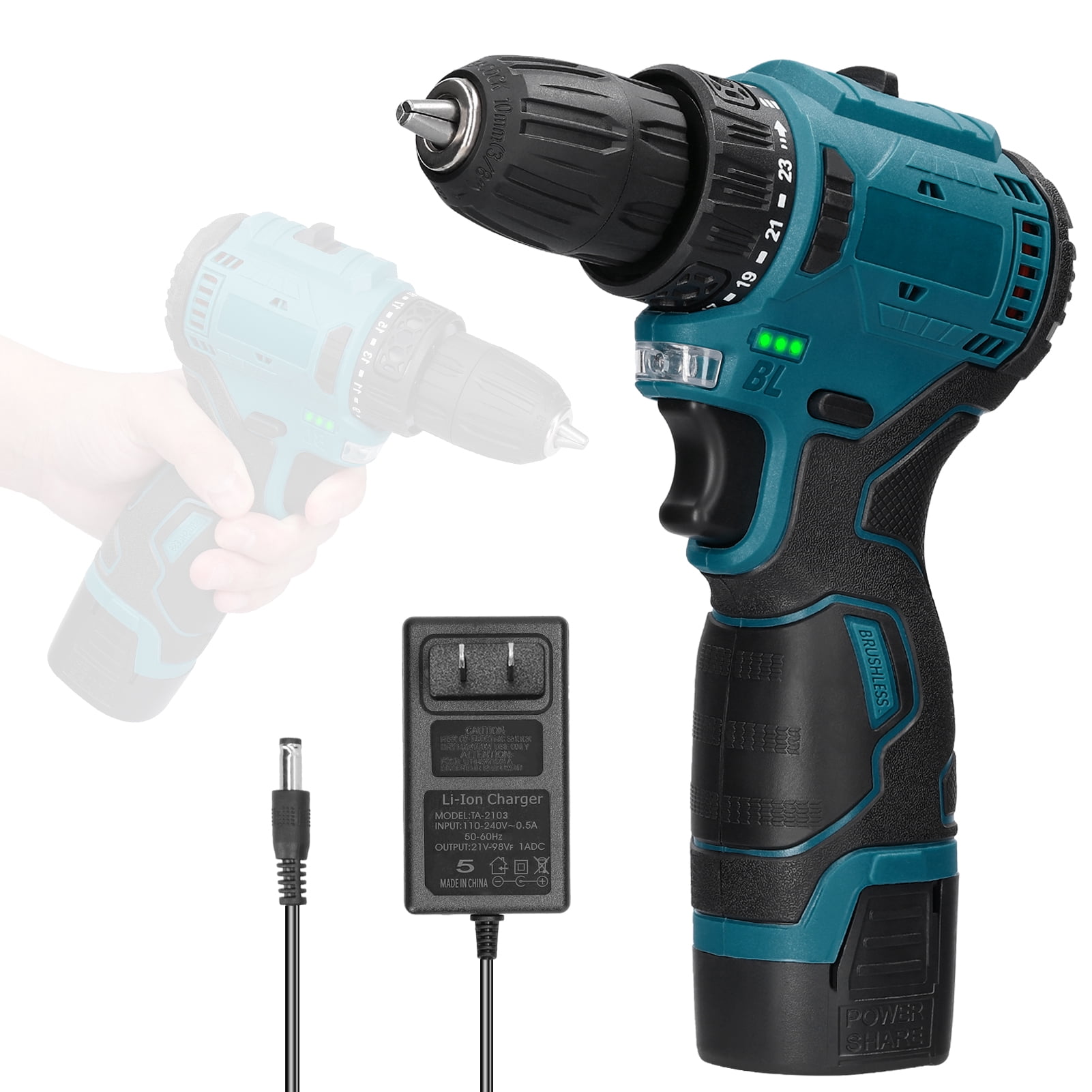 Labymos 16.8V Cordless Driver Drill Household Electric Screwdriver Regulation Rotation Ways Adjustment Lithium Drill Home