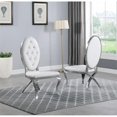 thumbnail image 4 of Silver Stainless Steel 9 Piece Dining Set with Marble Table and White Chairs, 4 of 4