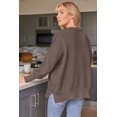 thumbnail image 2 of ORUYROP Women's Crewneck Batwing Long Sleeve Sweater 2023 Fall Oversized Ribbed Knit Side Slit Pullover Top, 2 of 7