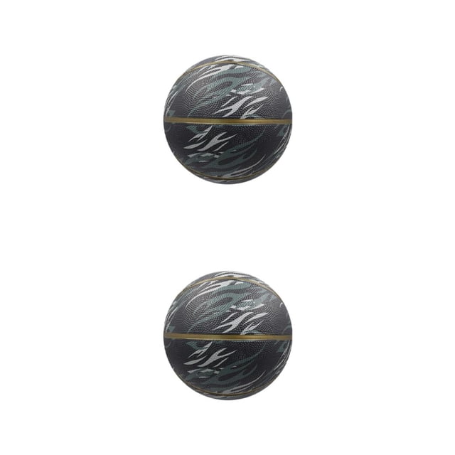Transemion Good Hand Feeling Waterproof Basketball For Outdoor Games -proof Black- size 5 2Set
