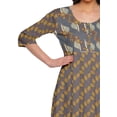 thumbnail image 3 of Moomaya Haut Indien Imprimé Robe Kurti Longue Tunique à Manches 3/4 Robes pour Femmes, 3 of 5