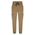 thumbnail image 4 of asjyhkr Mens Cargo Pants with Multi Pockets Elastic Waist Drawstring Jogger Hiking Work Sweatpants, 4 of 5