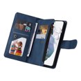 thumbnail image 5 of Case for Samsung Galaxy S21 5G Cover Zipper Pocket Wallet Case Magnetic Protective - Blue, 5 of 5