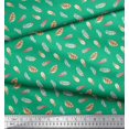 thumbnail image 2 of Soimoi Green Rayon Fabric Artistic Feather Decor Fabric Printed Yard 56 Inch Wide, 2 of 5