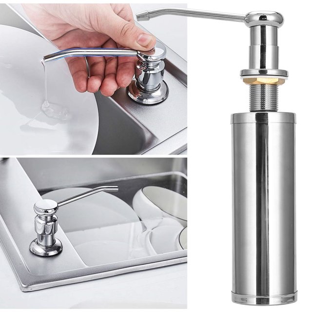 Loewten Dispenser,300ml Stainless Steel Dispenser Liquid Detergent Hand For Home Kitchen Sink Use,Hand