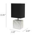 thumbnail image 4 of Simple Designs Petite lampe de table en céramique marbrée avec abat-jour en tissu, 4 of 9