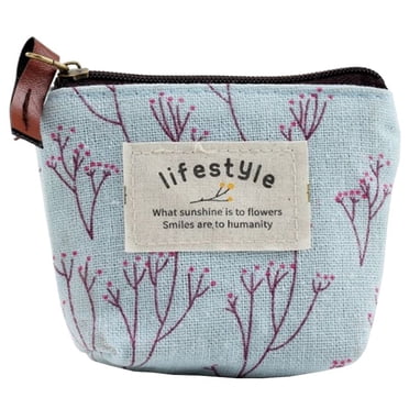 Canvas Coin Purse Creative Lovely Zipper Change Purse Change Pouch for Women