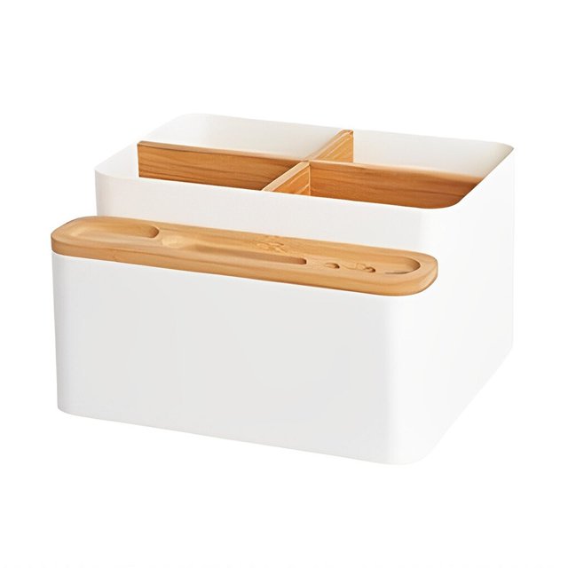 serony Stylo Titulaire Multi Grille de Remplacement de Bureau Simple Style Eye-Liner Téléphone Intelligent Télécommande Organisateur Boîte de Rangement Blanc