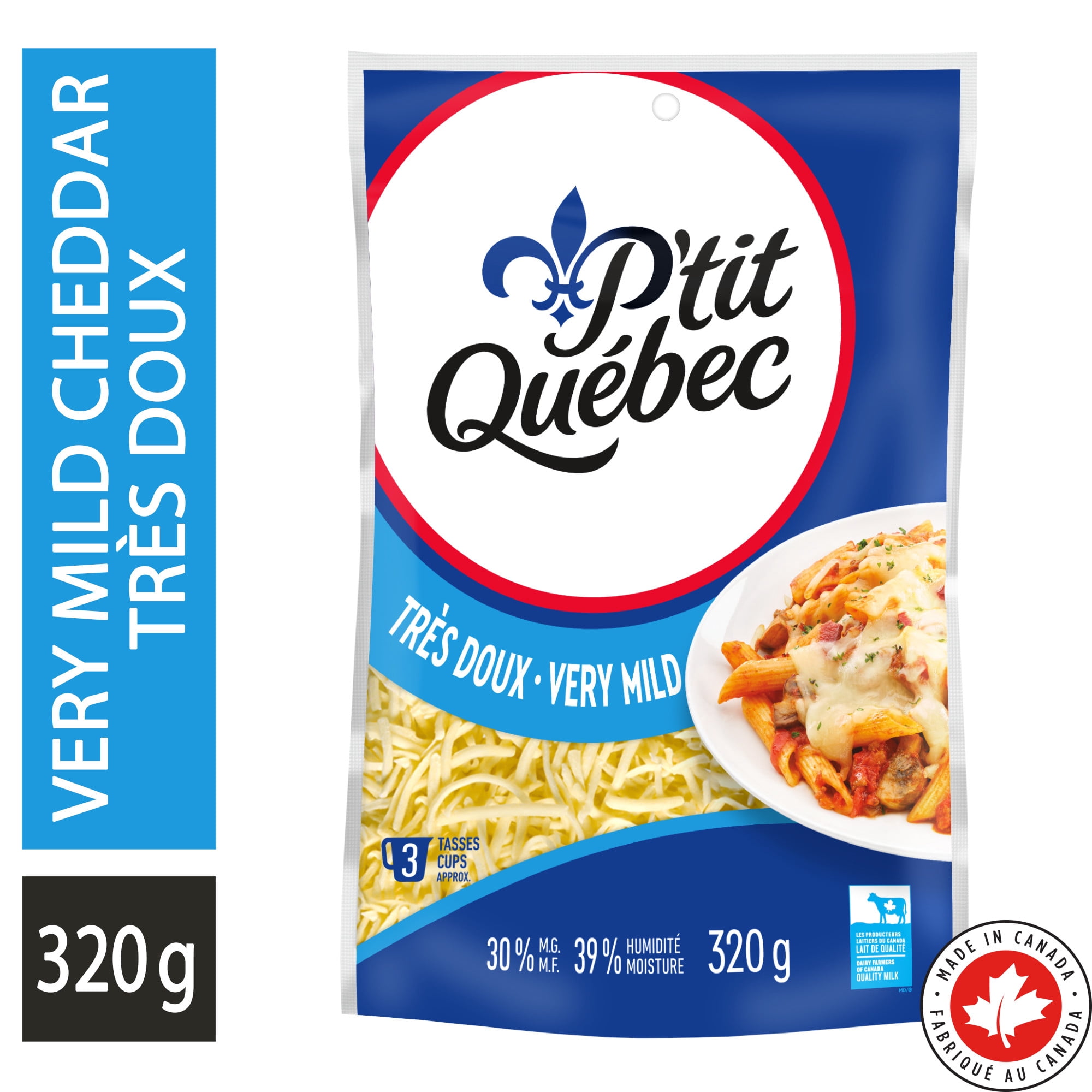 P'tit Québec Shredded Cheese Cheddar and Pizza Mozzarella Very Mild