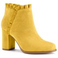 thumbnail image 1 of Unique Bargains Women's Ruffle Chunky Heel Ankle Boots, 1 of 8