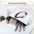 thumbnail image 3 of Unique Bargains Personalized Makeup Bag O Letter Purse Small Cosmetic Bag Zipper Monogrammed Makeup Bag Pouch White, 3 of 7