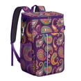 thumbnail image 1 of Colorful Ethnic Cooler Backpack - 20L Insulated Lunch Bag with Exotic Abstract Pattern, Lightweight & Durable for Camping, Beach & Road Trips, 1 of 5