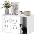 thumbnail image 1 of PawHut Cat Litter Box Enclosure Cat House Side Table with Scratching Board, 1 of 10