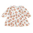 thumbnail image 1 of Girls Autumn Long Sleeve Crewneck Ruffle Floral Print Dresses, 1 of 9