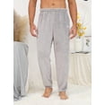 thumbnail image 4 of Men Letter Embroidery Flannel Sleep Pants, 4 of 5