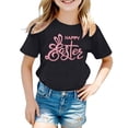 thumbnail image 1 of LUOGENLI T-Shirt pour Filles Mode Décontractée pour Enfants Imprimé Col Rond Manches Courtes T-Shirt Maxi Ensembles 2 Pcs Manches Longues Noir 1-2 Ans, 1 of 4
