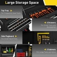 thumbnail image 4 of HOMCOM Armoire à Outils avec 6 Tiroirs, Coffre à Outils Roulant 3-en-1 avec Roues, 4 of 10
