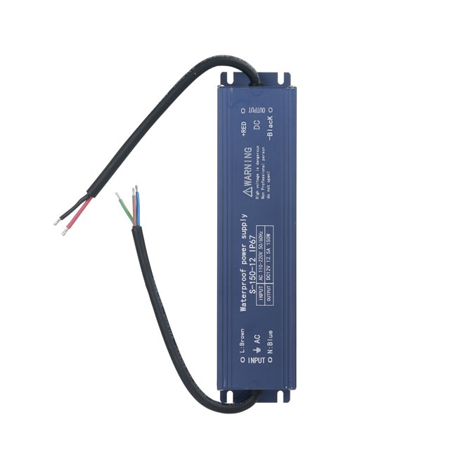 Tignapoo Outdoor IP67 Waterproof LED Power Supply 150W 12V with Short Circuit, Overload, Overvoltage Protection for Signs, Light Strips, and Displays