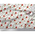 thumbnail image 2 of Soimoi Toile de Coton Cambié Feuilles & Fraises Tissu Imprimé 1 Yard 42 Inch Wide, 2 of 3