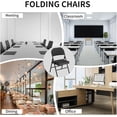 thumbnail image 3 of YLGJ Metal Folding Chairs Set of 2, PU Padded Stackable Black, 3 of 7