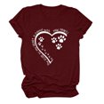 thumbnail image 1 of Meichang T-Shirts de la Saint-Valentin pour Femmes Hauts Mignons Imprimé Cœur Vacances Col Rond Hauts Décontractés Manches Courtes Cadeaux T-Shirts Blouses Liquidation de Printemps, 1 of 3