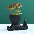 thumbnail image 4 of Mini Bonsaï Tête Herbe Cheveux Plante en Céramique Pot de Jardin Usage Intérieur Extérieur, 4 of 8