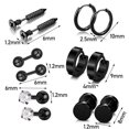 thumbnail image 4 of 12Pcs/set Stainless Steel Ear Studs Unisex Screw Barbell Piercing Earrings Decor, 4 of 5