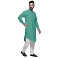 thumbnail image 4 of Atasi Kurta Long Asymétrique en Coton à Col Mandarin pour Garçons, Tenue Décontractée, 4 of 5