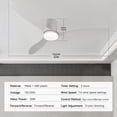 thumbnail image 3 of 52 Inch Smart Ceiling Fan with Light, Remote & App Control, 6 Speeds, Dimmable LED, Quiet DC Motor, Low Profile for Bedroom Living Room, 3 of 10