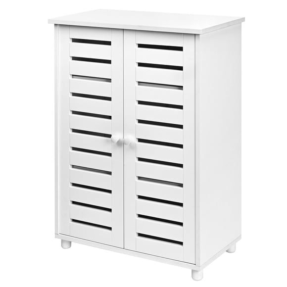 SortWise Freestanding Bathroom Floor Cabinet with 2 Adjustable Shelves, White