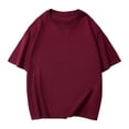 thumbnail image 5 of Men T Shirts Male Summer Pure Oversized Shirt Solid Color Large Size Short Sleeve Round Shoulder Top, 5 of 5