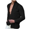 thumbnail image 1 of Mode Décontractée pour Hommes Col Rabattu à Boutons Manches Longues avec Chemisier Chemise, 1 of 1
