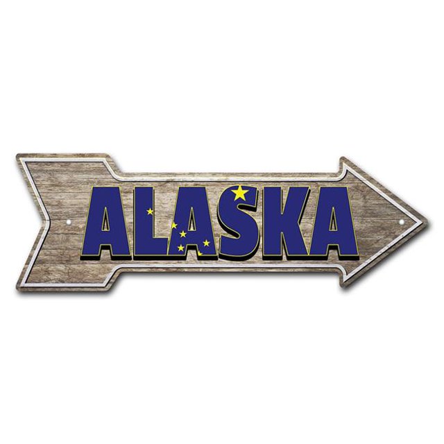 SignMission P-ARROW10-999992 10 x 30 in. Wide Alaska Arrow Sign