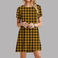 thumbnail image 1 of Ovzne Robes pour Femmes Robe pour Femme Femmes Décontractée Imprimée à Manches Courtes Col Rond Robe pour Dames Robe de Vacances à Manches Courtes Imprimée Liquidation, 1 of 6