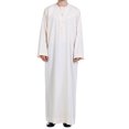 thumbnail image 1 of RXIRUCGD Robe Musulmane pour Homme, Robe Arabe Mi-Longue Style Long, Manches Longues, Col, Poche, Chemise Longue, Mode Décontractée, Beige, Taille : M, 1 of 9