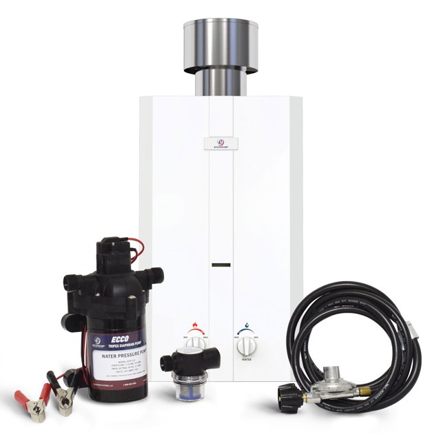 Eccotemp L10 Chauffe-Eau Portable Sans Réservoir de Propane pour Extérieur, Pompe et Filtre