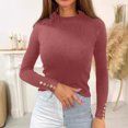 thumbnail image 2 of Pisexur Pull Col Roulé pour Femmes Couleur Unie Pulls Courts pour Femmes Tunique Pull Tricoté pour Femmes Décontracté Manches Longues Pulls d'Automne Pull Col Rond Hauts, 2 of 5