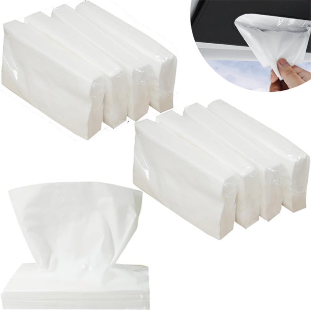 SUTENGDA 8 Pack Car Tissue Refill Auto Visor Tissue Refills Paper Disposable Facial Tissue Car Travel Napkins 30 Sheets/Pack Soft and Smooth for Home Office