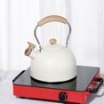 thumbnail image 4 of Nouvelle Arrivée Bouilloire Sifflante en Acier Inoxydable Blanc 2,5l avec Design en Forme de Cloche - Durable, Résistante à la Rouille, Universelle pour Cuisinières Électriques, Plaques à Gaz et Fours - Essentiel de Cuisine Élégant pour Usage Quotidien, 4 of 5