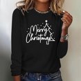 thumbnail image 2 of Timegard Womens Tops Merry Christmas Print Long Sleeve Crewneck Pullover Casual Loose Comfy Tops Fall, 2 of 4